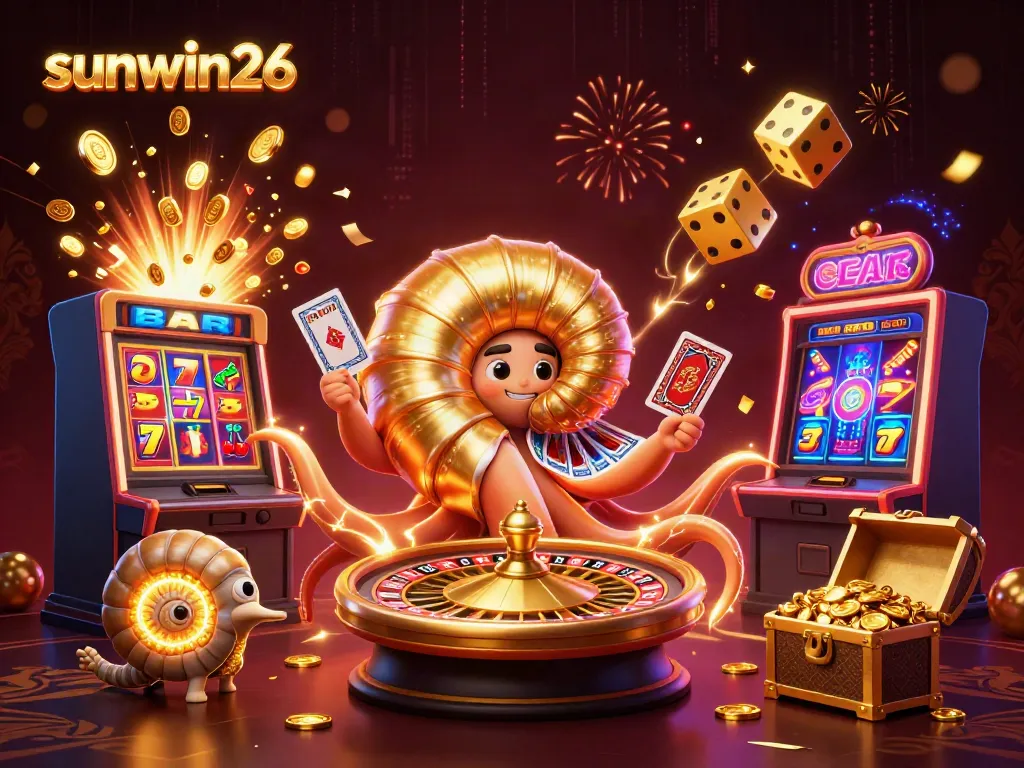 Experience dynamic gameplay at sunwin26 with a vibrant casino scene showcasing rich game elements.