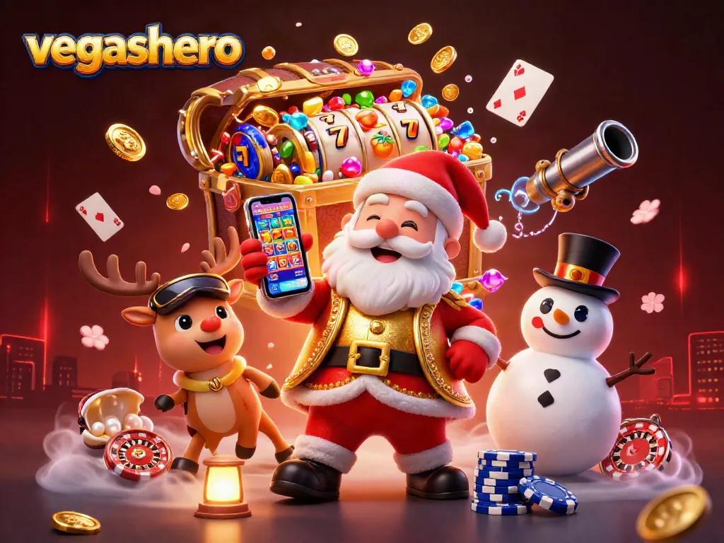 Spin and win at VegasHero with Santa and friends in a dazzling casino adventure!