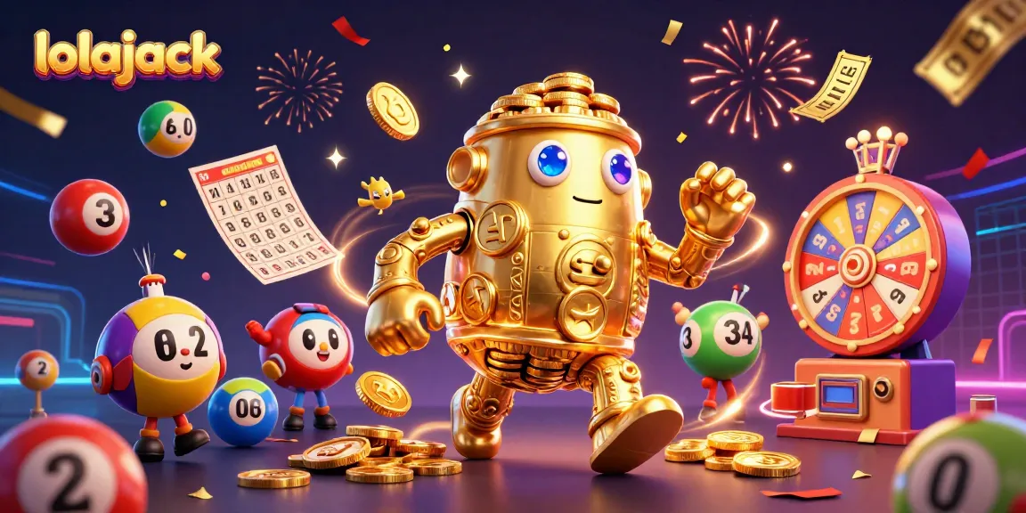Experience the thrill of lolajack with dynamic games and golden winnings in this vibrant casino illustration.